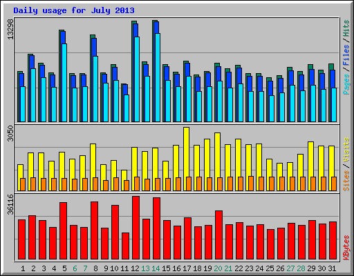 Daily usage for July 2013
