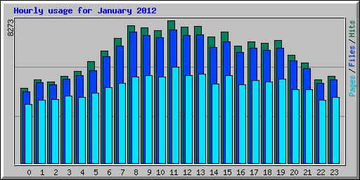 Hourly usage for January 2012