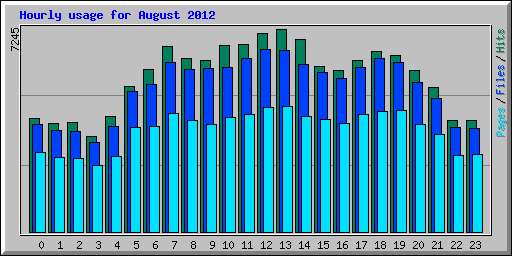 Hourly usage for August 2012