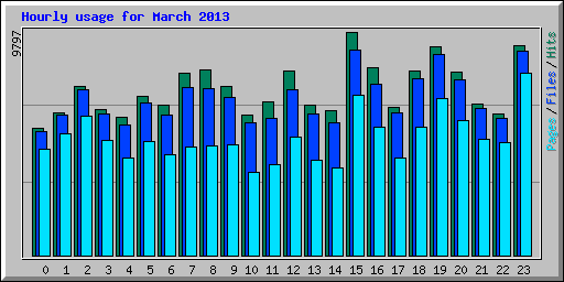Hourly usage for March 2013