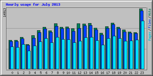 Hourly usage for July 2013