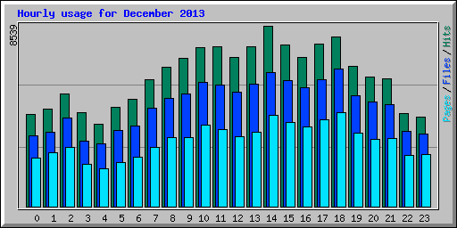 Hourly usage for December 2013
