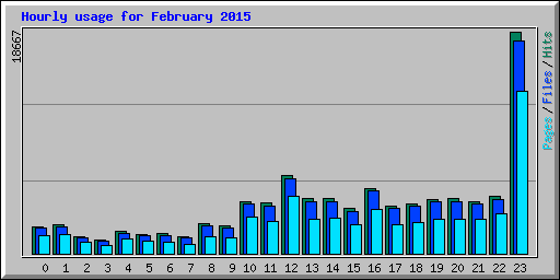 Hourly usage for February 2015