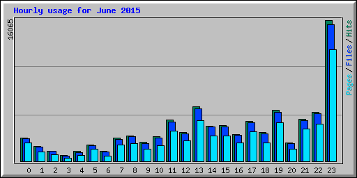 Hourly usage for June 2015